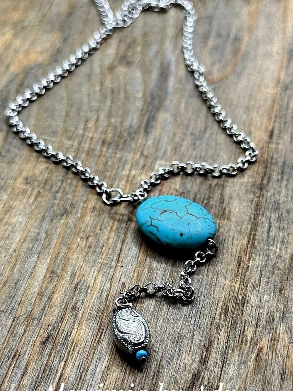 Turquoise Pendant Necklace LARIAT